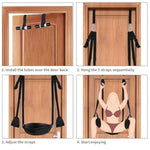Door Sex Swing With Seat, Bondage Slave Leather Soft Plush Sex Slings With Adjustable Straps, Hanging Door Handcuffs Leg Restraints Spreader Adult Sex Toys For Couple, Holds Up To 300Lbs