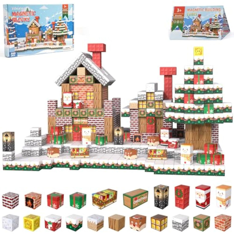 300 Pcs Magnetic Blocks-Magnetic Building Blocks, Stacking Magnetic Cubes Toy For Kids, Stem Montessori Sensory Toys For Boys And Girls Age 3 4 5 6 7 8 9 10 11 12 Christmas Birthday Gift