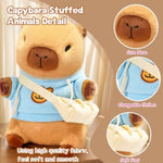 10.2" Brown Capybara Plush Toy With 9 Clothes And Accessories Super Soft Capybara Stuffed Animal For Kids Girls Boys (Yellow Capybara)