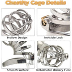 Male Chastity Cage Sex Toys Cock Cage, Metal Chastity Devices With 1.97 Inch Size Ring And Invisible Lock For Men Penis Exercise And Abstinence, Sex Toys For Men