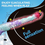 12-Inch Long and Thin Realistic Squirting Horse Dildo with Suction Cup, Blue Silicone Material for Men and Women Couples