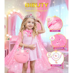 Kids Makeup Kit For Girl, Princess Toys Pretend Play Makeup Girls Toys, Kids Makeup Sets For Girls Beauty Salon Set Hair Accessories With Mirror, Hairdryer, Princess Cape Crown Handbag,Birthday Gifts