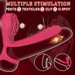 Vibrating Cock Ring Adult Sex Toy With Penis Sleeve, 4 In 1 Male Sex Toys For Men Penis Ring Men’S Remote Control Vibrator 10 Modes, Rose Sex Toy For Couples Womens Female Clitoral G Spot Stimulator