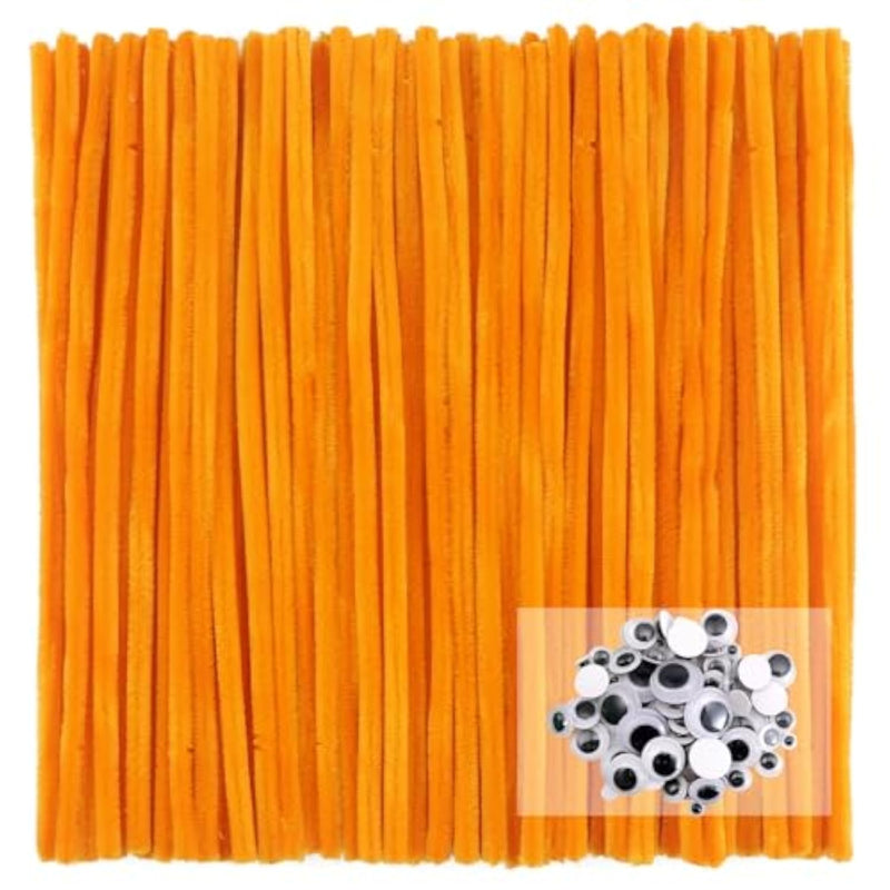 100pcs Golden Yellow Chenille Stems Pipe Cleaners 6mm x 12 Inch Fuzzy Sticks