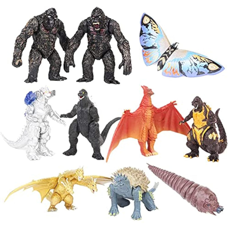 Set Of 10 Action Figures King Of The Monsters Dragon Vs Kong Mini Monster O