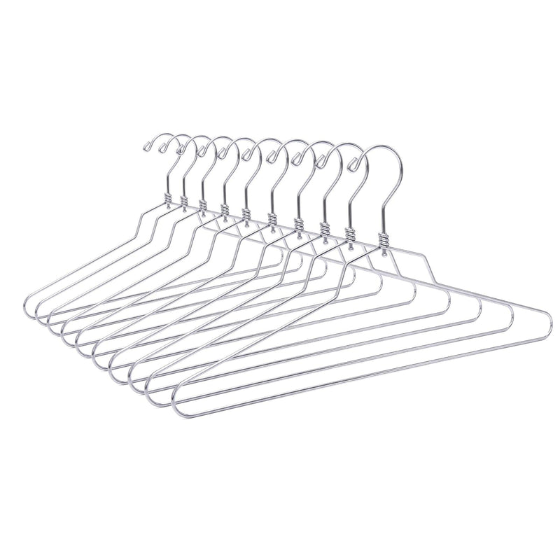 16" Quality Metal Hangers, 30-Pack, Swivel Hook, Stainless Steel Heavy Duty Wire