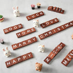 300 Pcs Maroon Wooden Letter Tiles A-Z for Crafts, Spelling Games & Decor