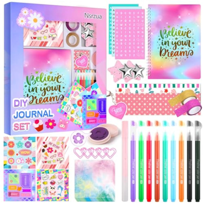 DIY Journal Kit for Girls, Artistic Gifts for Ages 8-14 Birthday Presents