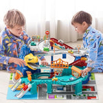 Dinosaur Race Track Playset For Boys Kids 3-5, Dinosaur Climbing Hills Car Track Play Set With 10 Mini Racer Cars, Kids Car Ramp Track Toys For 3 4 5 6 7 8 Year Old Boys Girls