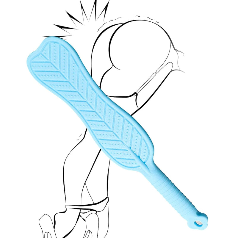 Spanking Paddle For Sex Adult Play,Textured Rubber Palm-Leaf Fan Shaped Slapper Sex Paddle, Bumps Flexible Flirt Toy For Sm Bondage Game Adult Sex Toys,For Couple/Women/Gay 14.96 Inch Bdsm (Blue)
