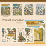 4 Sets Miniature 3D Scene Stickers for Crafts, Scrapbooking & Kawaii Journals