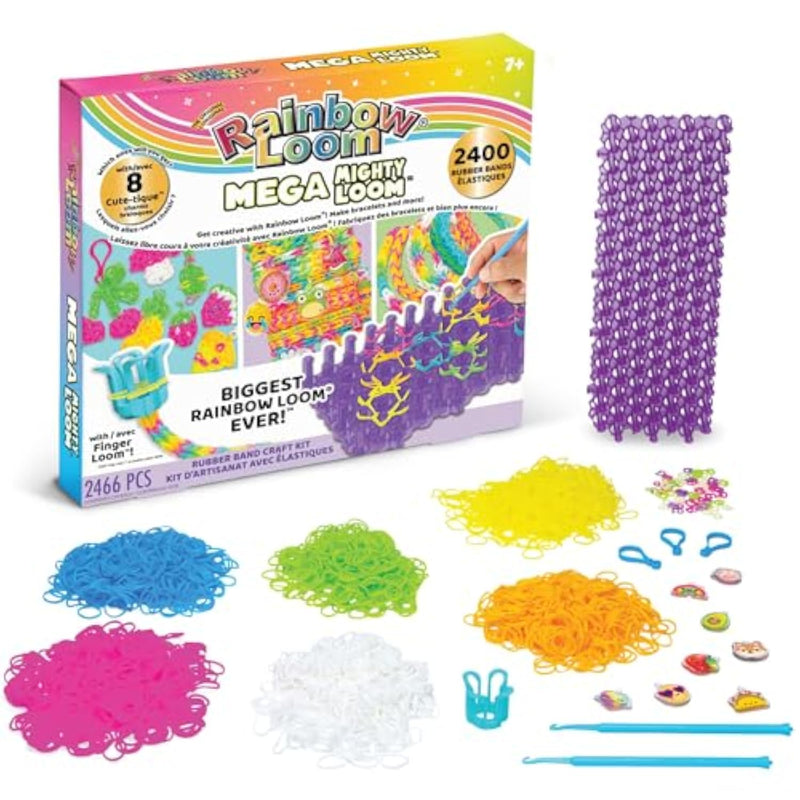 Rainbow Loom Mega Mighty Loom - 2400 Rubber Band Jewelry Craft Kit for Adults and Kids