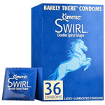Condoms Pack Of 36 - Double-Helix, Twisting Shape, Condom Innovation, Extreme Sensations, More Comfort, Lubricated, With Reservoir Tip, Natural Latex Condoms, Vegan, No Latex Odor