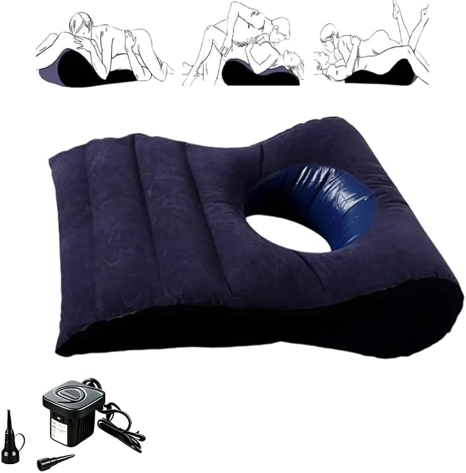 Inflatable Sex Wedge Pillow for Couples with Soft Flocked Surface