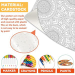 24 Pack Mandala Coloring Posters, 11 x 8.6 Inch Art Activity for Kids & Adults
