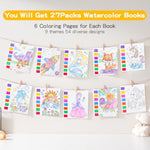 27 Pack Paint with Water Coloring Books for Kids, 83 Pcs Party Favors & Prizes