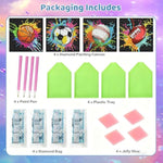 4 Pack Diamond Art Painting Kits for Kids Ages 8-12, 6X6inch, Fun and Easy DIY Craft