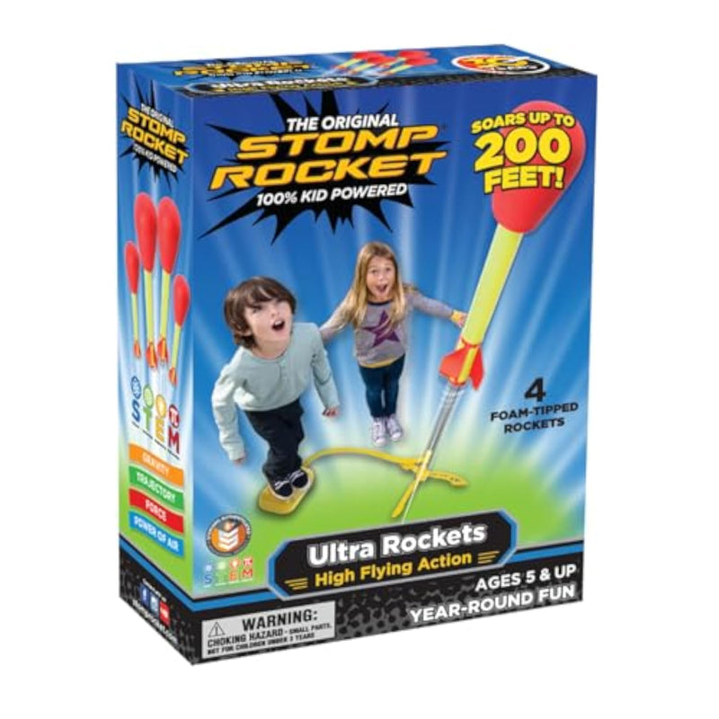 Stomp Rocket Ultra High-Flying Rocket Launcher for Kids Ages 6 and Up 4 Ultra Stomp Rockets Included