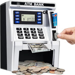 Atm Piggy Bank For Kids, Atm Machine For Real Money With Debit Card, Bill Feeder, Coin Recognition, Balance Calculator, Electronic Savings Safe Box, Gifts For Teen Boys Girls