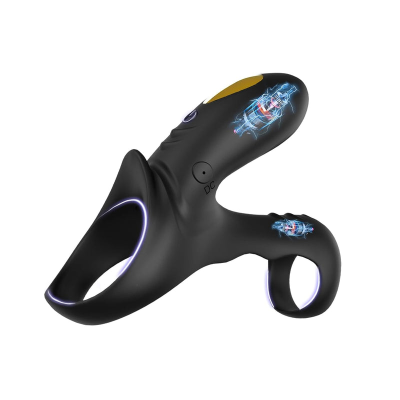 Vibrating Cock Ring, Peins Vibrator Couple Sex Toys - 2 In 1 Vibrating Penis Ring With 2 * 9 Vibration Modes, Waterproof Rechargeable G Spot Clitoral Stimulator