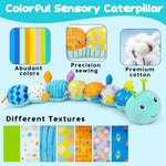 Baby Tummy Time Toys 0-6 Month Musical Stuffed Animal Plush Caterpillar Toy For Infant 6-12 Month Teething Sensory Toy With Crinkle Rattle For Babies 0-3-6 Month Newborn Boy Girl