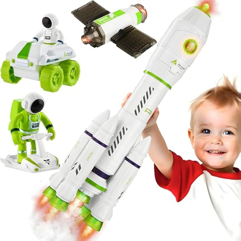 Rocket Space Toys For Kids 3-5 5-7 With Lights & Sound, Educational Astronaut Toys For 3 4 5 6 7 8 Year Old Boy Birthday Gift, Interactive Toddler Boys Toy 4-6 3-4 Science Outer Party Favors