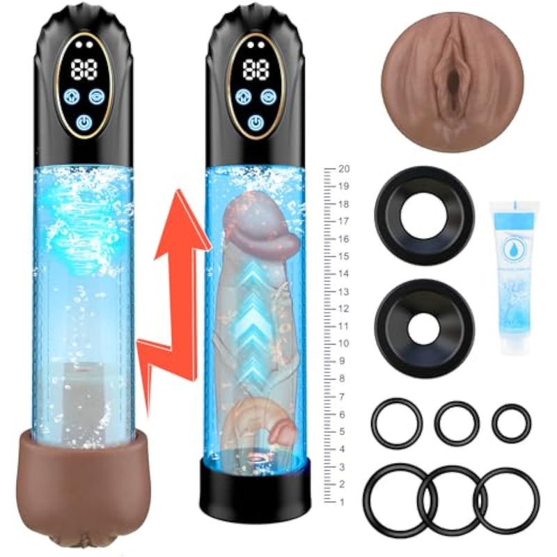 Electric Penis Pump Sex Toys - Penis Extender Enlarger Vacuum Pumps Male Masturbator With 6 Suction Modes, Penis Rings Air Pressure Device Trainer Stimulator, Adult Sex Toys & Games For Men Pleasure