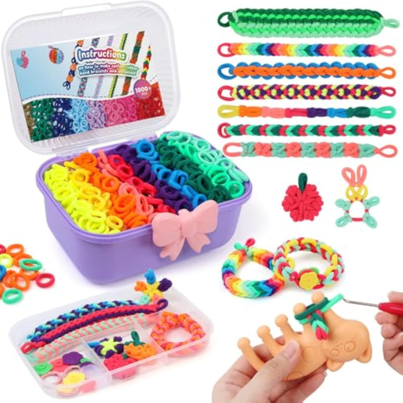 Kids Arts and Crafts Kit for Making Friendship Bracelets with Loom Bands