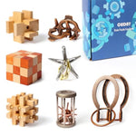 7 Pieces Cool Mind Puzzles Unlock Interlock Brain Teaser Games For Adults And Kids Wooden And Metal Puzzles Iq Logic Fun Puzzle Box