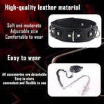 Sex Restraints Collar Anal Hook With Adjustable Handcuffs Sex Leash Neck To Wrist Bdsm Leather Harness Set Bondage Accessories 3 Balls Anal Trainer Fetish Adult Toys Sex Game For Couples Women Men