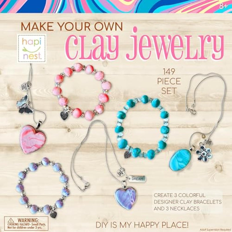 Clay Jewelry Making Kit for Girls, Makes 3 Bracelets & 3 Necklaces