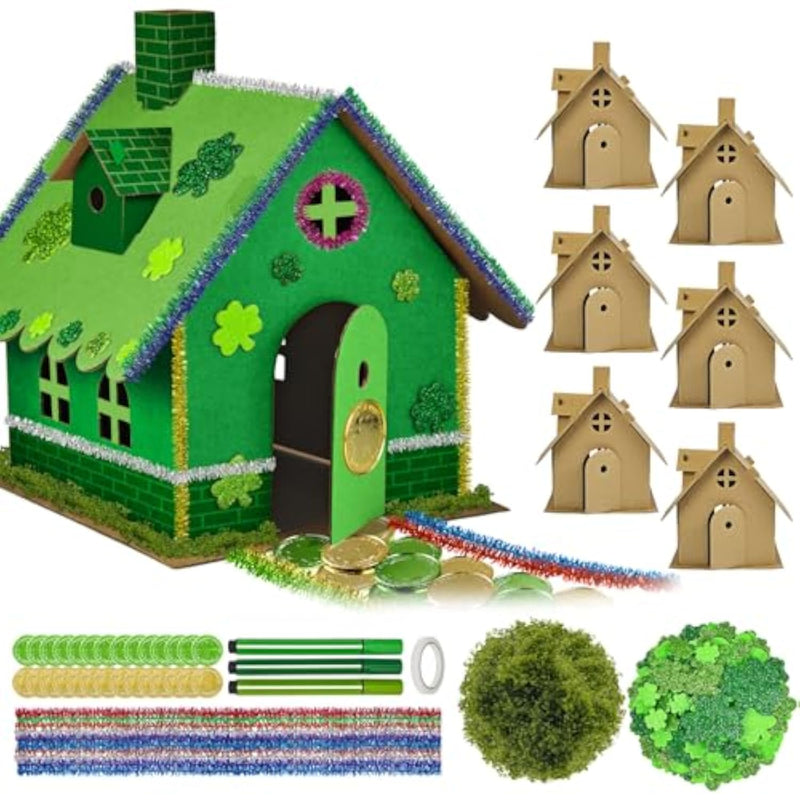 6 Set St. Patrick’s Day Leprechaun Trap Craft Kits for Kids, School & Party Activity