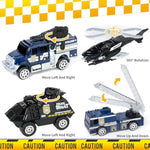 6 Pack 1/64 Die-Cast Swat Police Cake Topper Kids Cars Boy Toys Set, Mini Cop Toy Car, Helicopter, Rescue Truck, Military Vehicles Toys, Birthday Gift For 3-5 Year Old Boys Girls