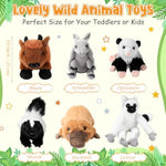 6 Pcs Safari Stuffed Animals Bulk 10 Inch Wild Plush Toys Set Armadillo Skunk Bison Lemur Opossum Realistic Stuffed Animals For Christmas Birthday Gifts Classroom Student Prizes