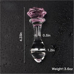 Rose Glass Anal Plug, Crystal Glass Anal Plug, Anal Trainer, Crystal Butt Plug, Fetish Anus Stimulation Sex Toys Masturbation for Men Women Gay and Couples