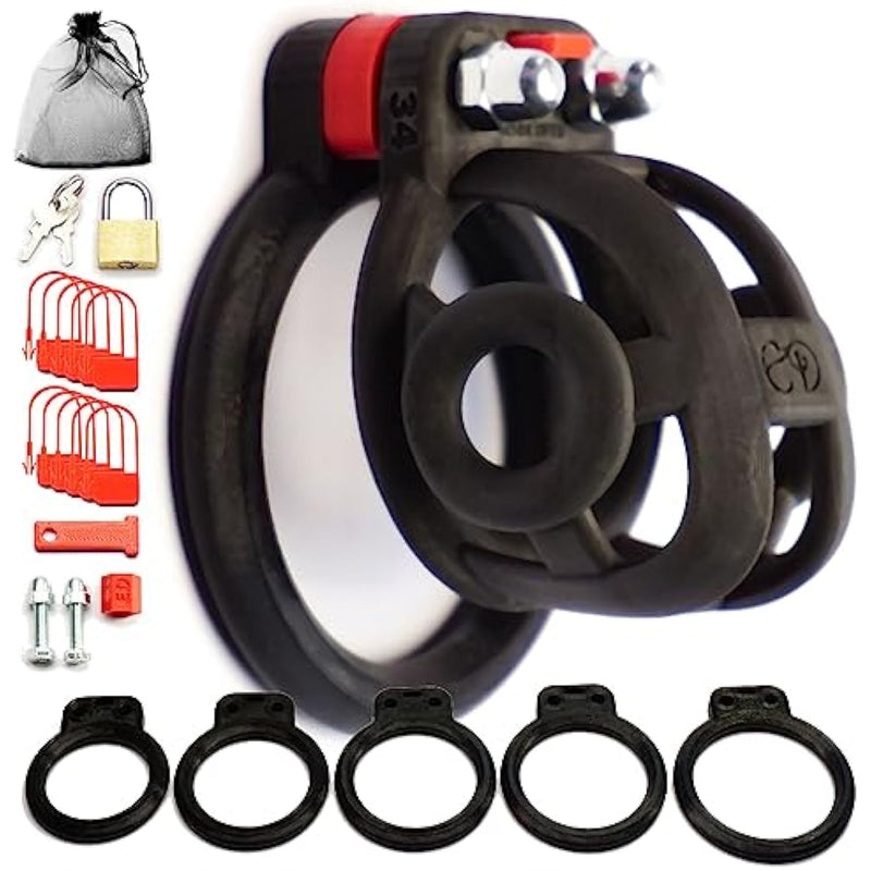 Raptor Adjustable Chastity Belt Men Cock Cage By , 5 Rings