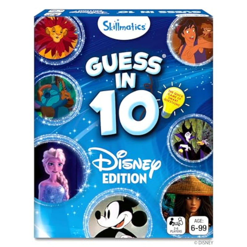 Guess In 10 Disney, Card Game, Christmas Stocking Stuffers For Girls, Boys, Kids, Teens, Adults Who Love Cinderella, Mickey Mouse, Moana, Travel Toy, Gifts For Ages 6, 7, 8, 9 And Up