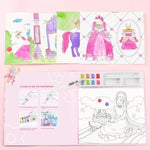 Princess Watercolor Paint Kit with 20-Page Coloring Book & Mess-Free Water Brush