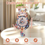 3D Wooden Cat Clock Puzzle for Adults - Unique Cat Shape Wooden Puzzles for Relaxation and Fun