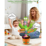 Talking Dancing Cactus Toy For Baby, Repeats What You Say & Recording, 120 Songs Interactive Musical Toy With Volume Control, Light Up Tummy Time Infant Toys For 6 12 Months, 1 Year Old Gifts