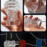 Male Masturbator Sex Toy – Transparent Penis Trainer With Targeted Tip Pleasure, Pocket Ass & Pussy Feel, Blowjob Machine, Play & Watch Feature