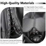 Full Face Mask Faux Leather Head Hood with Open Mouth Ball Gag, Erotic Fetish BDSM SM Blindfold for Adults Couples Sex Restraints Bondage Flirt Slave Role Play, Full Head Cover Headgear Sex Toy