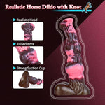 Dragon Dildo 10.2Inch Thick Horse Dildos With Knots, Huge Pink Silicone Monster Dildo Anal Plug Toys For Women And Couples