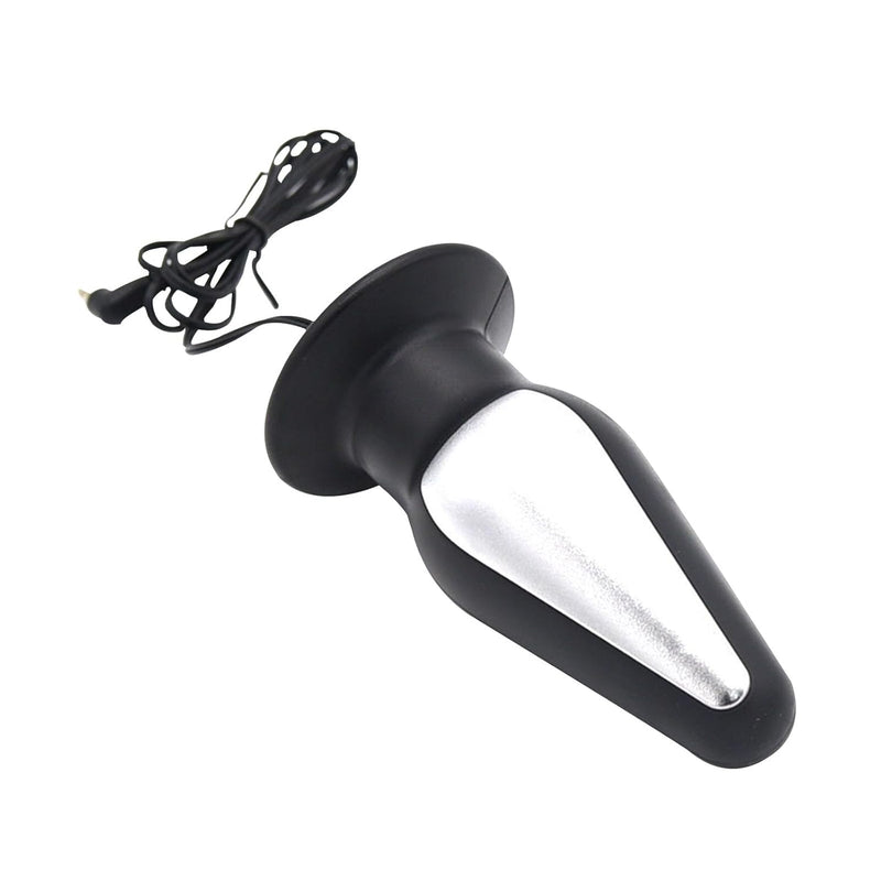 Thrusting Butt Plug Electric Trainer Kit Anal Vaginal Toys Wide Base Numb Electric Shocks Prostate Massager For Male And Women Adult Sex Toys (L)