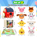 Baby Toys 6-12 Months | Plush Barn Toy With 8 Sound Animals & Farm Mat - Montessori Toys Sensory Farm Animals For Toddlers 1-3 - Crinkle/Rattle/Squeak, Birthday Infant Toy Baby Boy Girl Gifts