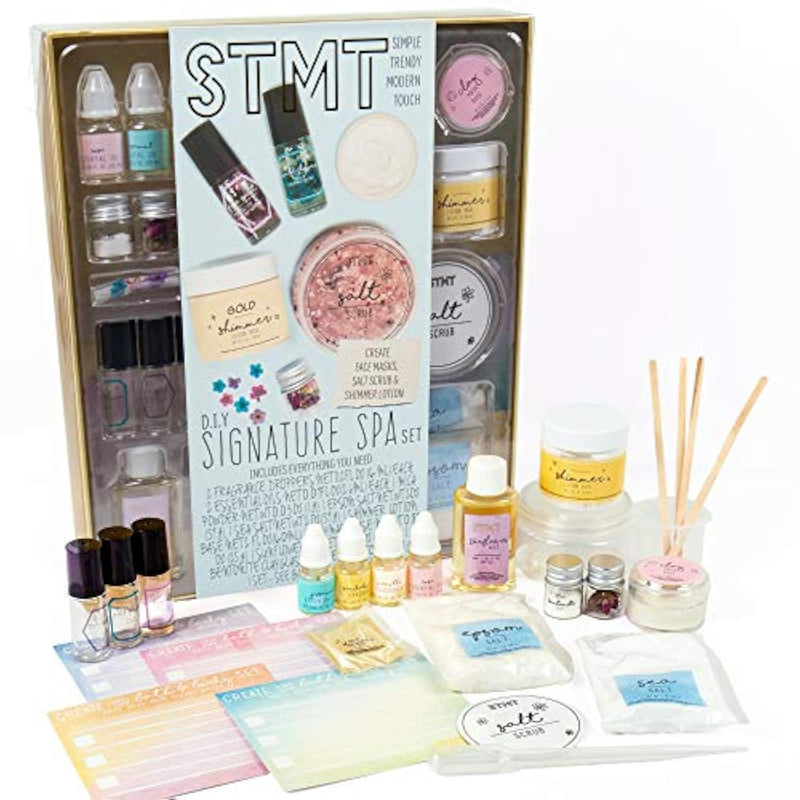 DIY Spa Craft Kit with Salt Scrubs, Fragrances & Shimmer Lotion Supplies