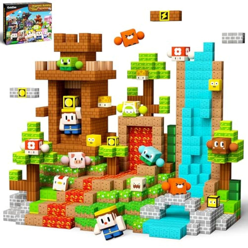 108Pcs Magnetic Building Blocks With Rotatable Figures And Animals, Kids Game-Based Stem Learning Educational Sensory Toys For Boys And Girls, Great For Birthday