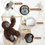 Gorilla Stuffed Animal, 18 Inch Gorilla Plush Toys For Kids, Soft Long Fur Orangutan Plush Companion Toy Gifts For Boys, Girls