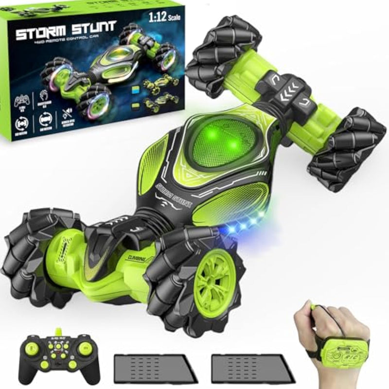 Remote Control Car Hand Controlled Gesture Rc Stunt Car With Lights & Roll Stunt For Kids 6-13 Year Old, 4Wd 2.4Ghz Off-Road 360° Rotation Toy Car Gift For Boys Girls