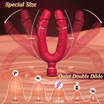 Double Dildo Sex Toys - G-Spot Vibrator Double Sided Ended Lesbian Sex Toys For Couple With 10 Vibrating Modes, Long Realistic Strapless Dildo For Anal Pegging Play, Adult Rose Toys For Women Gay